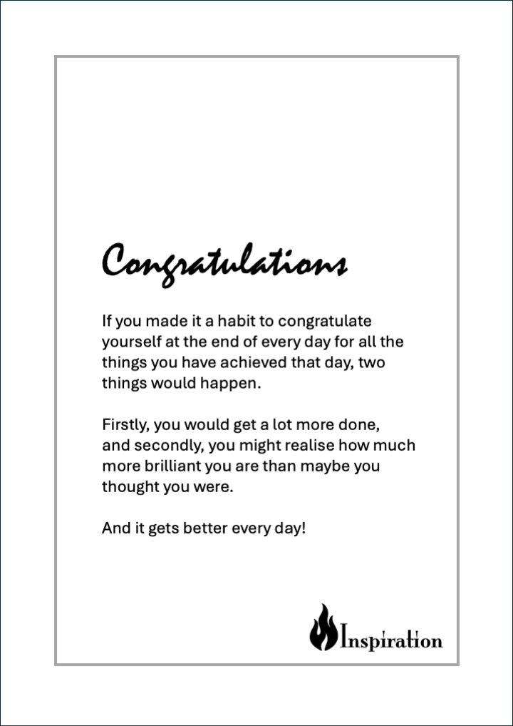 'Congratulate Yourself' Print